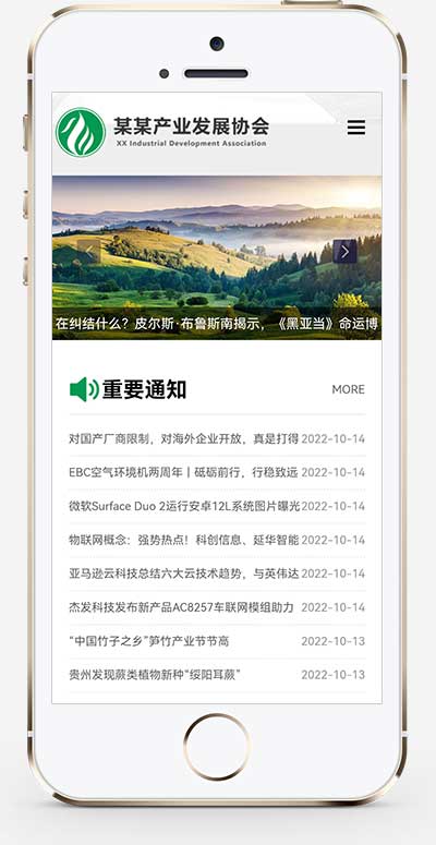 (自适应手机端)绿色产业发展协会网站模板 协会网站